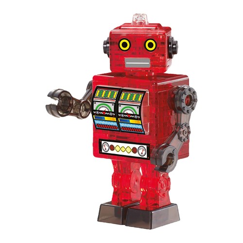 Crystal puzzle roboter rot - 3d,